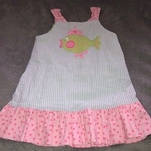 Reversible Bailey Boys Vintage Dress W/Fish Embroidery size 3T